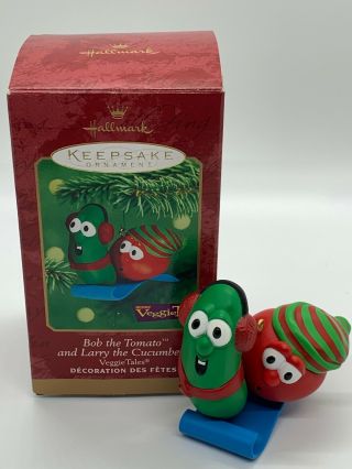 Veggie Tales Bob The Tomato And Larry Cucumber Sled Hallmark Christmas Ornament