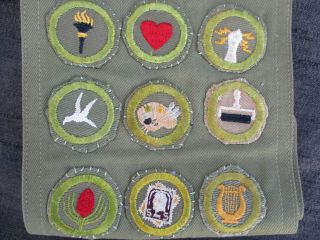 Vintage 1940s - 1960s ? Boy Scout Bsa Sash W 9 Merit Award Badges Patches
