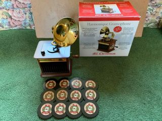 Mr.  Christmas Harmonique Gramophone Turntable 12 Song Music Box Player