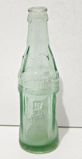 Green Soda Water Bottle - Hot Springs Ark - Coca Cola Bottling - Uncle Sam 1926