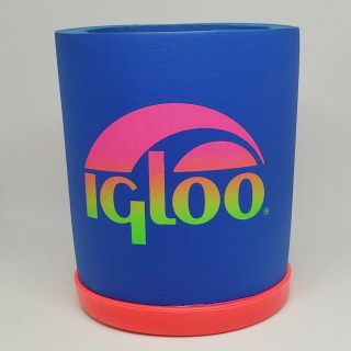 Vintage Igloo Coolers Insulated Can Koozie Holder 80s Blue Neon Pink Green