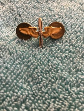 Vintage Wwii Us Air Force Usaf Fighter Plane Pilot Wings Pin Propeller Medal