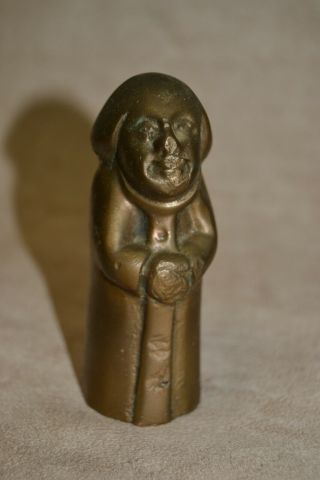 Vintage Solid Bronze Phallic Monk Friar Penis Paperweight Drilled
