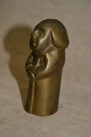 Vintage Solid Bronze Phallic Monk Friar Penis Paperweight Drilled 2