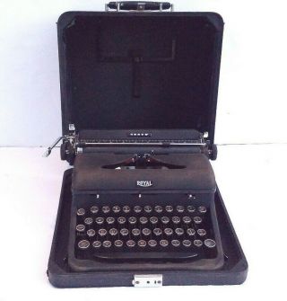 Royal Arrow Vintage Black Portable Typewriter Glass Keys Touch Control,  Case