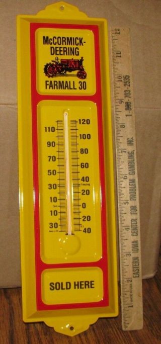 Vintage Mccormick Deering Farmall 30 Tractor Thermometer Ih Advertising 13x3 Usa