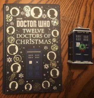 Dr Who Twelve Doctors Of Christmas Book And Tardis Ornament