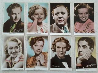 Vintage 1930s Movie Star Colour Photo English Postcards X 8