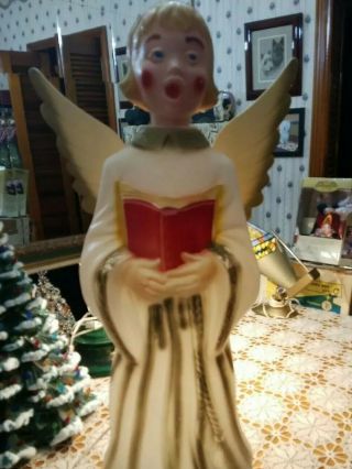 Vintage 31 " Empire Lighted Christmas Angel Caroler Choir Girl Blow Mold