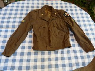 Wwii Ike Jacket 2nd Infantry Division Size 36 L Patches Buttons Snaps Offers Ok