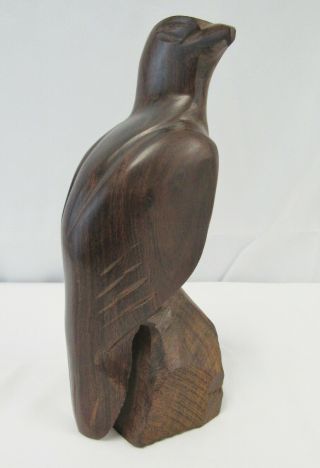 Vintage Mexican Ironwood Eagle Hawk Falcon Figure Hand Carved Wood Sculpture 8 "