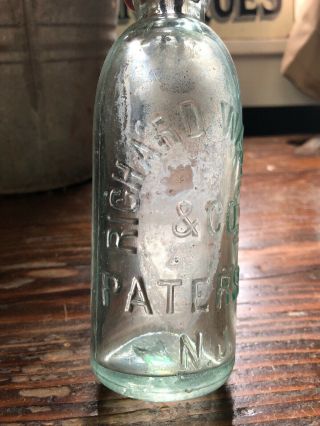Paterson NJ Hutchinson Bottle.  Richard Warren & Co. 2