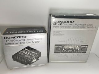 Vintage Concord Hpl - 130 Am/fm Car Stereo Tape Deck Hpa - 45 Car - Ponant Amplifier