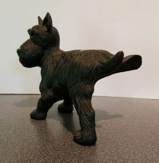 Vintage Black Cast Iron Scottie Dog Raised Leg Peeing Doorstop Scotty Statue