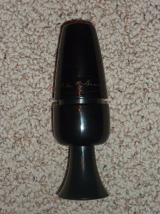 Vintage Mike Mclemore Black Acrylic Duck Call - Signed