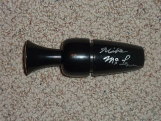 VINTAGE MIKE MCLEMORE BLACK ACRYLIC DUCK CALL - SIGNED 2