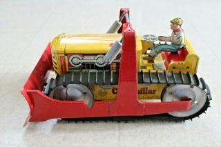 1950s Marx Tin Litho Wind Up Toy Caterpillar Bulldozer