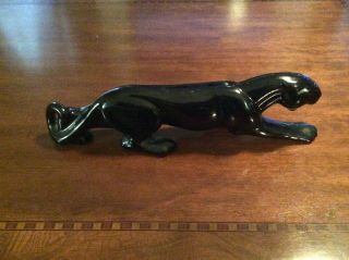 Awesome Vintage 13” Black Panther Ceramic Figurine Statue Mid Century Modern