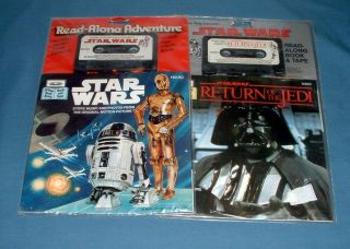 Star Wars,  (2) Vintage Read - Along Books & Cassette Tapes - Buena Vista - 1979/83