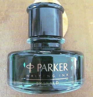 Emerald Parker Writing Ink Full 50 Ml Bottle Great Color For Addressing Cards.