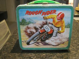 Vintage 1973 Aladdin Rough Rider Dirt Bike Lunch Box