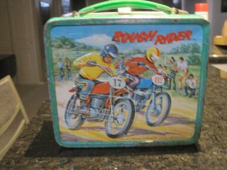 Vintage 1973 Aladdin Rough Rider Dirt Bike Lunch Box 2