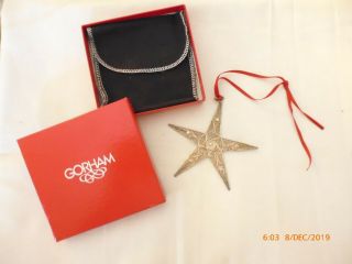 Gorham Sterling Silver Filigree Star Ornament Bag & Red Box Style Yr828
