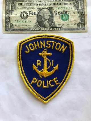 Johnston Rhode Island Police Patch Un - Sewn Great Shape