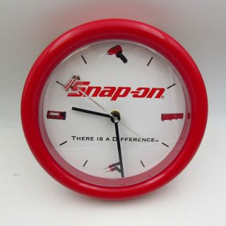 Vintage Snap On Tools 8 1/2 " Round Wall Clock " There Is A Difference " Usa Made