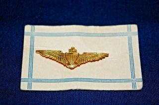 Small Wwii U.  S.  Navy Sweetheart Pilot Wings On Card