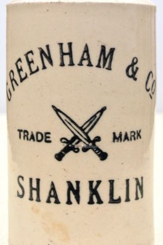 Vintage Greenham & Co Shanklin Isle Of Wight Pictorial Stone Ginger Beer Bottle