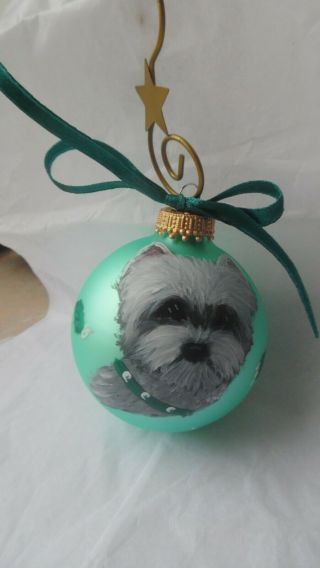 Hand Painted Westie West Highland Terrier Christmas Ornament