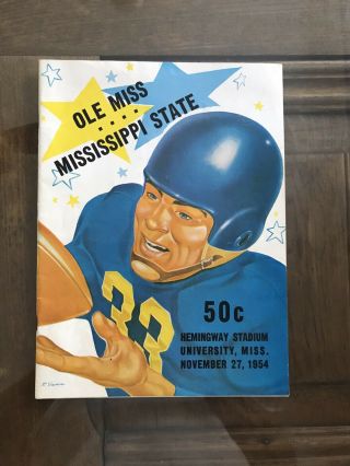 Vintage 1954 Ole Miss Vs Mississippi State Darrell Royal Football Program Vaught