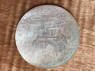 Rare Antique Chinese Mother Of Pearl Gaming Counters Chip - Figural Design 1.  5 "
