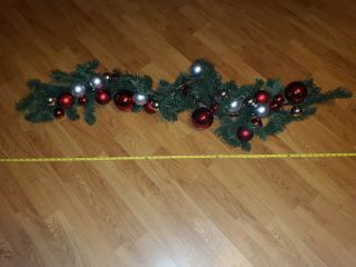 5 Ft Pottery Barn Pine Garland Red And Silver