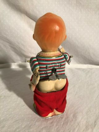 Mikuni Tin Wind Up Toy Smarty Pants Bottle Boy Japan