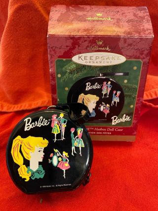 Hallmark Keepsake Christmas Ornament 1962 Barbie Hatbox Doll Case W/ Box