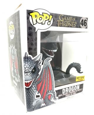 Funko Pop Drogon 6 Inch Game Of Thrones 46 Hot Topic Exclusive Red Eyes Mw