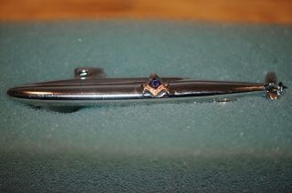 Us Navy Vintage Masons Submarine Boat Metal Tie Clip General Dynamics.