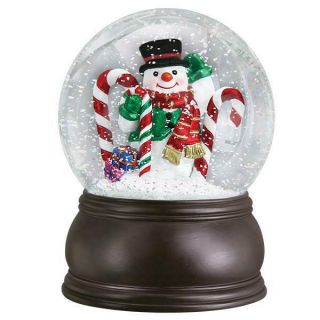 Old World Christmas 2019 Candy Cane Snowman Snow Globe 54012