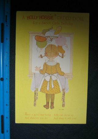Nos Vintage Holly Hobbie Paper Doll American Greetings Girl Birthday Card