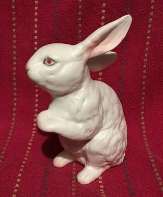 Ucagco Vintage White Bunny Figurine 4.  5” Tall Easter Rabbit Japan Ceramic