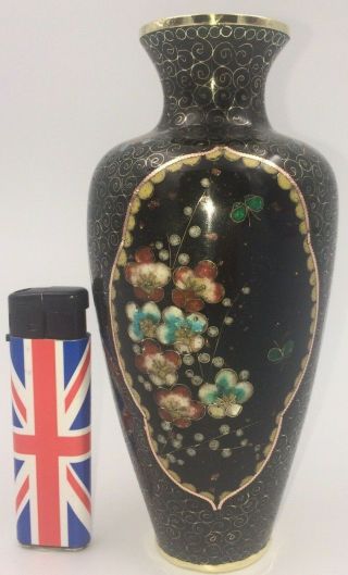 Fine Antique Japanese Partly Ginbari Foil Cloisonne Vase Meiji C1890