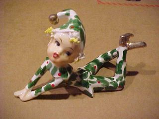 Vintage Lefton Christmas Holly Pixie Elf Figurine 303