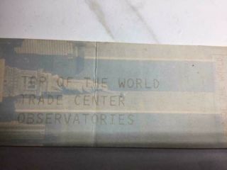 World Trade Center Ticket From 2001 8/5/2001