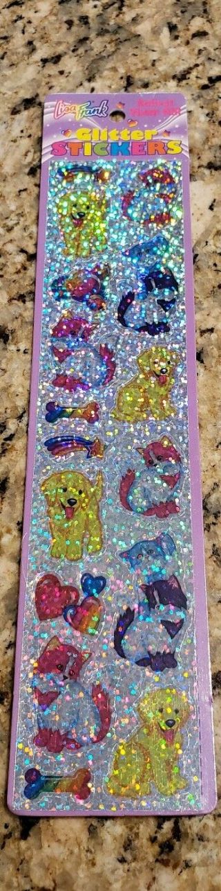 Vintage Lisa Frank Glitter Stickers Puppies & Kittens Nip