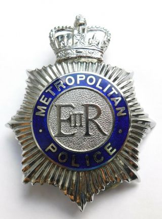 Metropolitan (london) Police Helmet Plate 1980 On Old Style