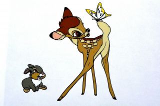 Walt Disney Animation Art Cel Serigraph – Bambi And Thumper