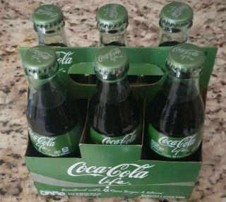 2014 Coca - Cola Life Carrier 8oz Glass Coca Cola Bottles 6 Pack 49000 - 06525