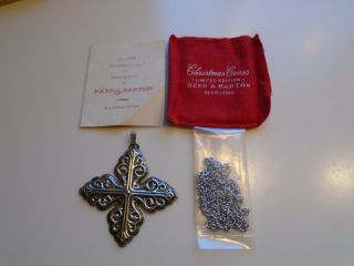 Reed & Barton Sterling Silver 1978 Limited Edition Christmas Cross With Chain